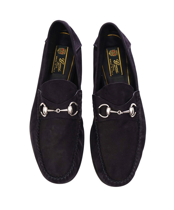 $1,090 GUCCI - Black Suede Unlined Venetian Loafers - US 9 (8.5G) main image 6